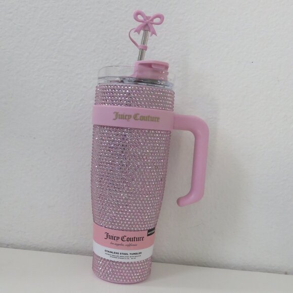 Juicy Couture Bling Rhinestone 40oz Stainless Steel Tumbler Hot/Cold - Picture 1 of 5